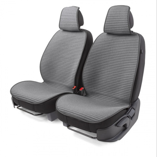 Накидки на сиденье Car Performance передние 2 шт  fiberflax серые CUS-1042 GY