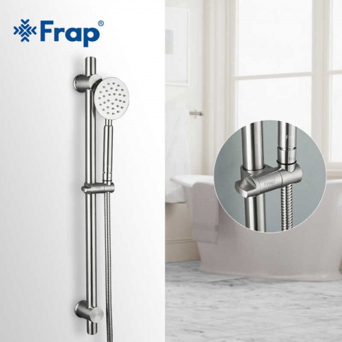Душевой гарнитур лейка+шланг 660мм. FRAP® F8016, (нержавейка) Сатин