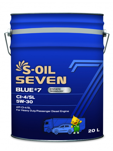 S-OIL 7   BLUE #7  CI-4/SL  5W30  (20л), Synthetic Technology      (SEVEN #7 1.1.3)