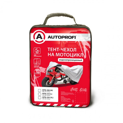 Чехол-тент на мотоцикл AUTOPROFI разм. L 210х83х125 см MTB-210 (L)