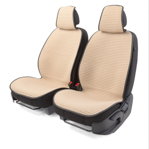 Накидки на сиденье Car Performance передние 2 шт  fiberflax бежевые CUS-1042 BE