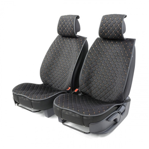 Накидки на сиденье Car Performance передние 2 шт алькантара черн/бежевые CUS-1012 BK/BE