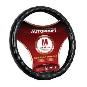 Оплетка нат.кожа черная Autoprofi глянец ребрист 25шт/уп AP-765 BK (L), шт