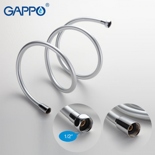 Шланг д/душа GAPPO® G47 нерж., вращ.150см, люкс,имп/имп, хром, полистирол