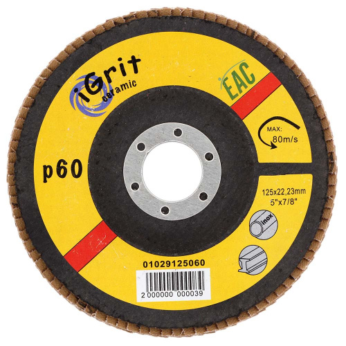 Лепестковый круг iGrit Ceramic КЛТ2 125х22,23мм Р60 01029125060