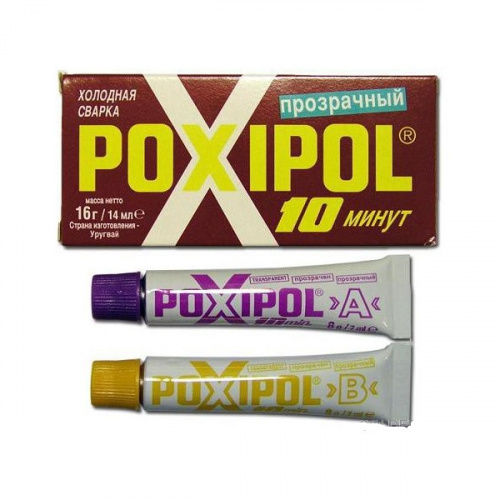 Клей 2-х компонентный "POXIPOL" прозрачный, 14 мл 