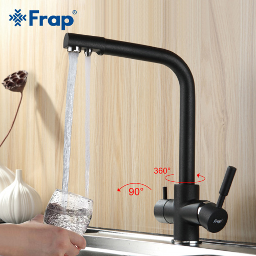 Смеситель д/к Frap® d40, бок. ручка, на гайке, F4352-7 литой, с фильтром Черный камень