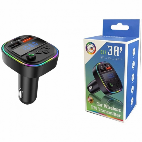 Модулятор FM автомобильный MP3 C17  2USB+ 1 Type-C 