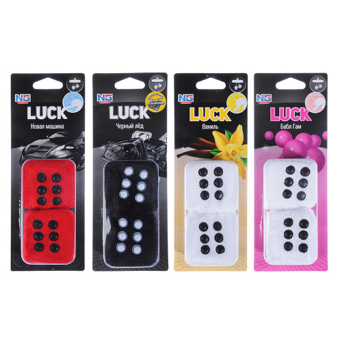 NEW GALAXY Ароматизатор воздуха Luck,10 гр.,бабл гам/ваниль/новая машина/черный лед