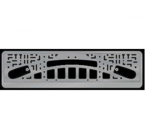 Рамка номера односоставная б/надписи серый