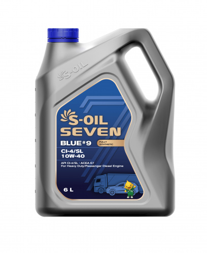 S-OIL 7   BLUE #9  CI-4/SL  10W40  (6л), Fully Synthetic (1/3)      (SEVEN #9 1.1.2)