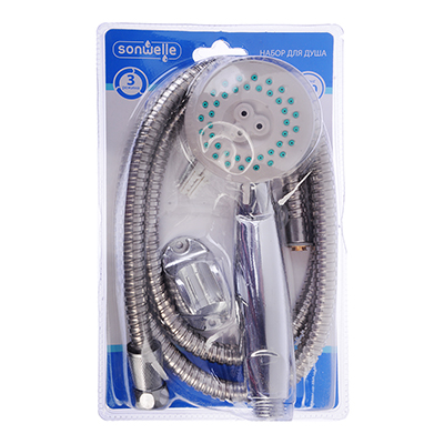 СоюзКран Набор для душа, лейка 75мм, 3 режима, шланг 150см, держатель для душа