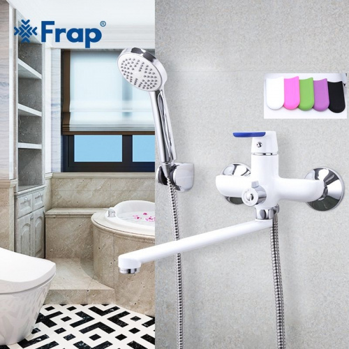 Смеситель д/в Frap® d35,пр.нос   35F-2 (дивертор в корпусе)  F2234 Белый, 6 сменных цветных насадок