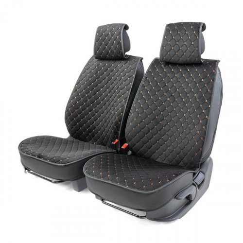 Накидки на сиденье Car Performance передние 2 шт алькантара + экокожа черные CUS-3044 BK/BK