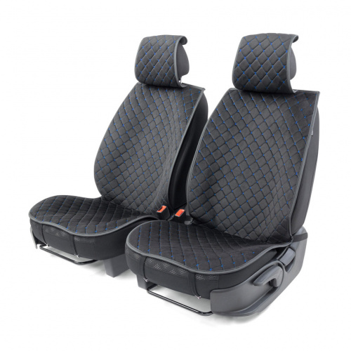 Накидки на сиденье Car Performance передние 2 шт алькантара черн/синие 5шт/уп CUS-1012 BK/BL