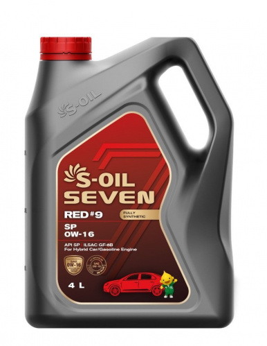 S-OIL 7   RED  #9  SP  0W16  (4л), Fully Synthetic (1/4)      (SEVEN #9 1.1.2)