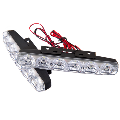 Дневные ходовые огни светодиодные, LED  6шт, пласт. корп., 155мм, 12V, белый, 2шт. NEW GALAXY 