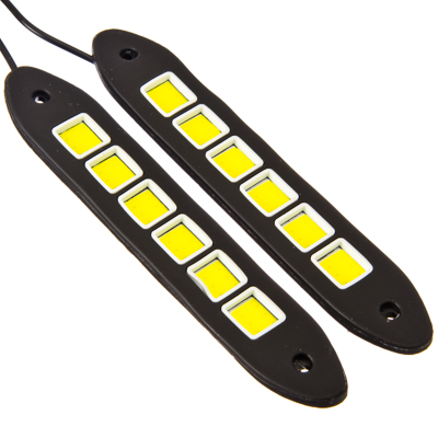 Дневные ходовые огни светодиодные, LED 36шт, гибкий резин. корп., 180мм, 12V, белый, 2шт. NEW GALAXY