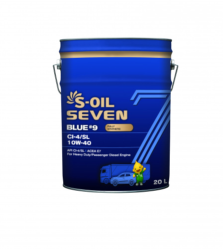 S-OIL 7   BLUE #9  CI-4/SL  10W40  (20л), Fully Synthetic      (SEVEN #9 1.1.2)