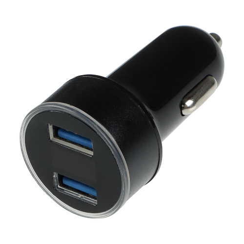 ЕРМАК Зарядное устройство в авто с дисплеем, 2xUSB, 3.1А, 12/24В, пластик