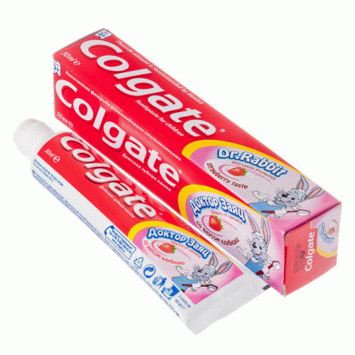 Зубная паста COLGATE Доктор Заяц вкус Клубники, 50 мл, шт