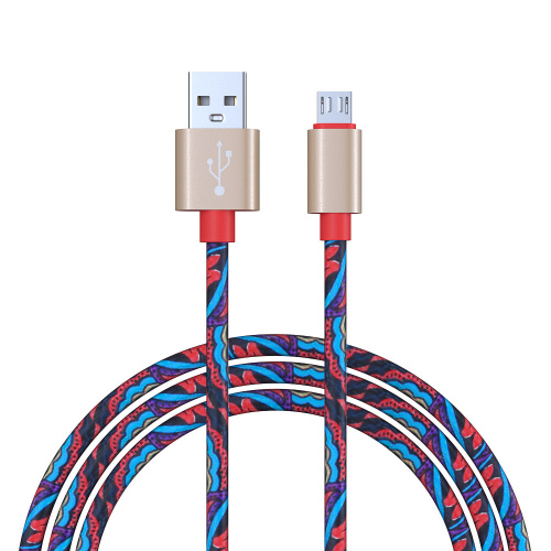 FORZA Кабель для зарядки Жар Птица Micro USB, 1м, 1.5А, кожаная оплётка, 4 цвета, пакет, шт