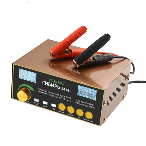 ЗУ Green Star Сибирь 2418Э (12V-18A/24V-15А) (от 3 Ач до 120 Ач)  заряжает литиевые и AGM 15шт/уп, ш
