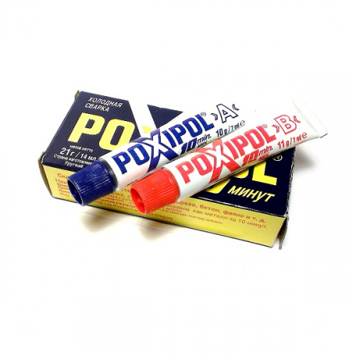 Клей 2-х компонентный "POXIPOL" серый, 14 мл 
