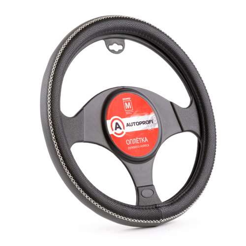 Оплётка  экокожа черн/серая Autoprofi 20шт/уп AP-1931 BK/GY (M) "В", шт