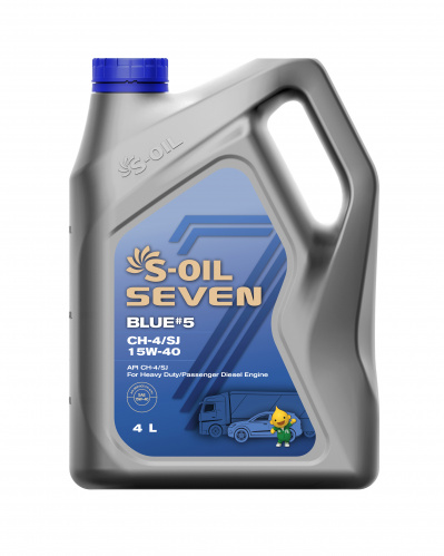 S-OIL 7   BLUE #5  CH-4/SJ  15W40  (4л), (1/4)      (SEVEN #5 1.1.4)