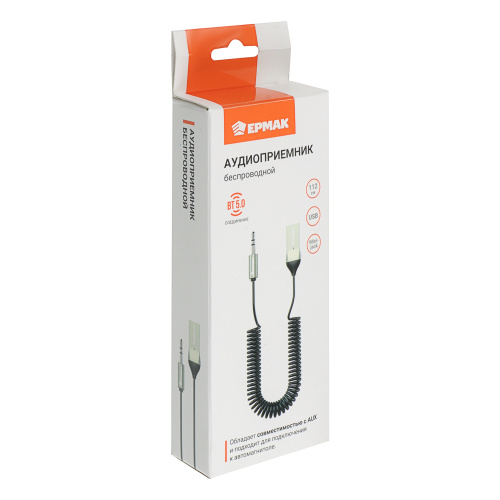 ЕРМАК Беспроводной аудиоприёмник, выход mini-jack 3,5мм, питание USB, BT5.0, шт