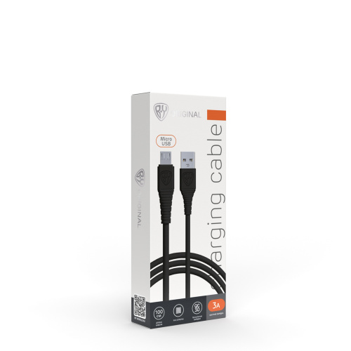 BY Кабель для зарядки Классик Micro USB, 1м, 3A, черный, шт