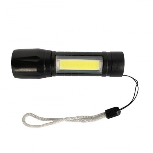 Фонарь светодиодный ручной 9 см, металл  АКБ USB 