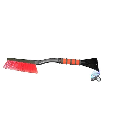 Щетка для уборки снега со скребком  62 см , мягкая ручка, красная  KS-62