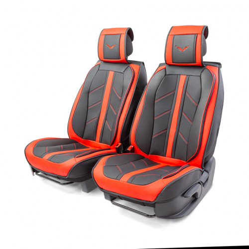 Накидки на сиденье Car Performance передние 2 шт экокожа черн/красные CUS-3012 BK/RD