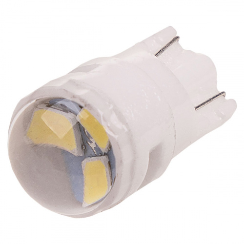 Автолампа диод T10 (W5W) 12V 3 SMD диода 1-конт Белая SKYWAY (в компл. 2 шт.)