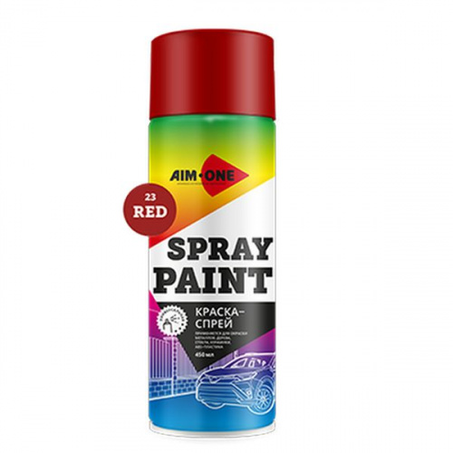 Краска-спрей красная AIM-ONE 450 мл (аэрозоль).Spray paint red 450ML SP-R23