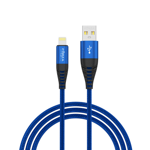 FORZA Кабель для зарядки Атлас iP, 1,5м, 1.5А, 7,5W, тканевый, 3 цвета, шт