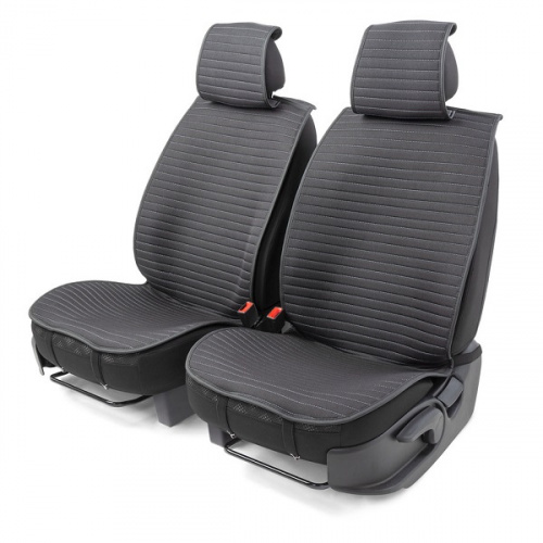 Накидки на сиденье Car Performance передние 2 шт fiberflax черн/серые 5шт/уп CUS-1022 BK/GY