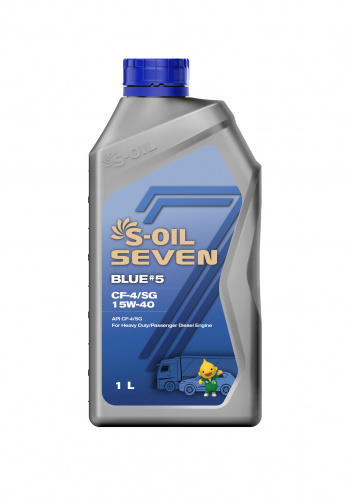 S-OIL 7   BLUE #5  CF-4/SG  15W40  .(1л), (1/12)      (SEVEN #5 1.1.4)