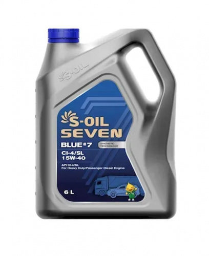 S-OIL 7   BLUE #7  CI-4/SL  15W-40  (6л), Synthetic Technology (1/3)      (SEVEN #7 1.1.3)