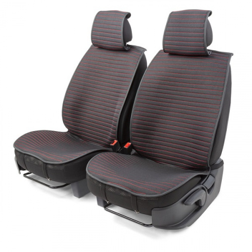 Накидки на сиденье Car Performance передние 2 шт fiberflax черн/красные 5шт/уп CUS-1022 BK/RD