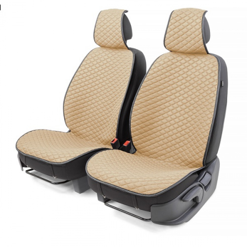 Накидки на сиденье Car Performance передние 2 шт  fiberflax бежевые 12шт/уп CUS-1032 BE