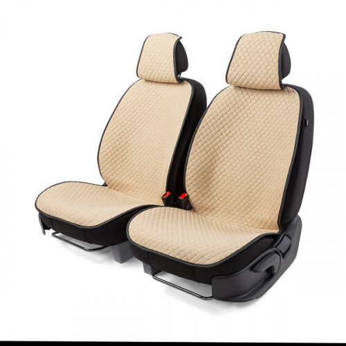 Накидки на сиденье Car Performance передние 2 шт  fiberflax бежевые 5шт/уп CUS-1052 BE/BE