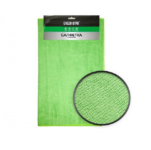 Салфетка из микрофибры 50x60 Green Star зеленая 300 гр/м2 "В", шт