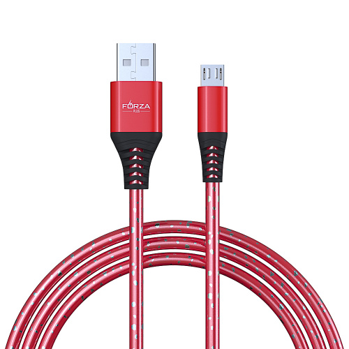 FORZA Кабель для зарядки Звёздное небо Micro USB, 1м, 2А, 4 цвета, пакет, шт