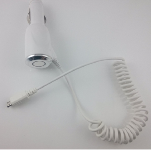 Зарядное устройство  для  моб. телефонов 12V mini USB1,2 м.(2000 мА) белый