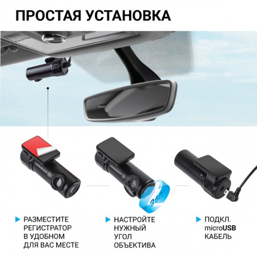 Видеорегистратор Autoprofi,1080Р,уг.обзора 140°,датчик удара,доступ ч-з прил-е по WiFi,128Gb DVR-03i