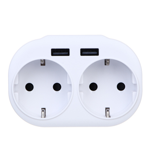 ВСЁГАЗИН Разветвитель, 2 гнезда, 2xUSB 2.4А суммарно, 16А, 4000Вт, шт