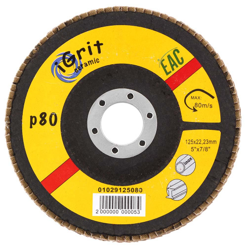 Лепестковый круг iGrit Ceramic КЛТ2 125х22,23мм Р80 01029125080
